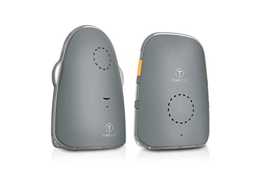 A image of a gray dual voltage baby monitor